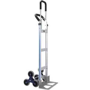 Stair Climbing Cart, 249.5 Kg Load Capacity, Aluminum Hand Truck Dolly With Dual Handles, Integrated Frame & Nonslip Rubber Wheels, Multipurpose Stair Climber For Warehouse Shopping Airport