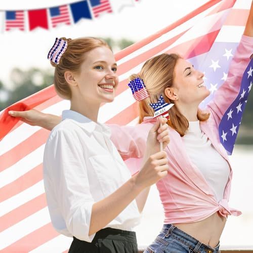 3Pcs American Flag Shaped Claw Clips USA Patriotic 4th Of July Design Hair Accessories Red White And Blue Hair Clips For Independence Day Veterans' Day -Give A Family Hair Clip As A Gift - Image 7