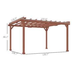 11 X 12.5 Outdoor Wood Pergola With Grape Trellis For Patio, Deck, Backyard, Lawn