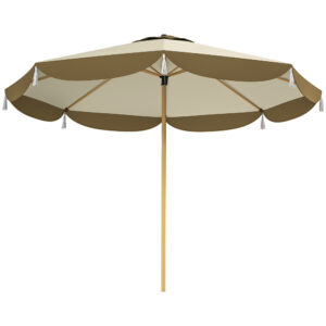 9FT Patio Umbrella,  Outdoor Market Umbrella With 8 Ribs, Vented Outdoor Table Umbrella For Deck, Backyard And Lawn, Cream White
