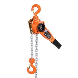 Manual Lever Chain Hoist, 1T 2200LBS Capacity Heavy Duty Come Along, 10FT Lift G80 Alloy Steel Chain With Dual Pawl Mechanical Brake,360°Rotating Hooks, For Warehouse Construction Garage