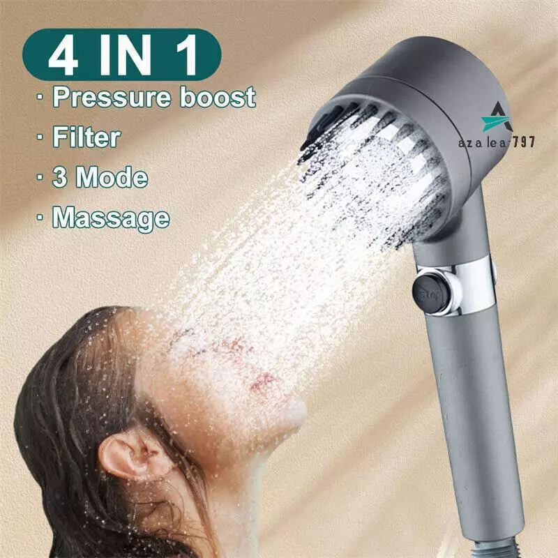 3 Modes Shower Head With Filter High Pressure Water Saving Massage Body Scalp UK - Image 3