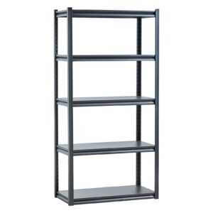 Storage Shelves, 2000 Lbs, 5 Tier Garage Storage Shelving, 18" D X 36" W X 72" H Adjustable Metal Shelves For Garage Shelves Utility Rack Shelf, Ideal For Kitchen, Warehouse, Basement, Black