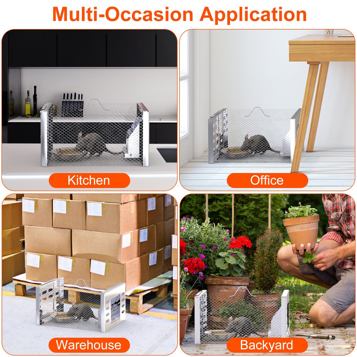 2Pcs Humane Rat Trap Catch And Release Live Mouse Cage Traps With Automatic Continuous Cycle Trapping For Chipmunk Rodent Mouse Small Animals - Image 6