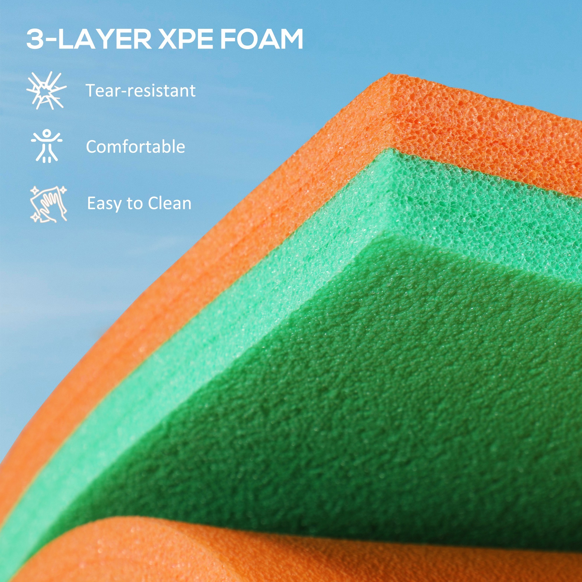 9 X 6 Lily Pad Water Mat For 2 Adults, Floating Water Pad For Lake, Pool, Ocean, Beach, And Boating, Orange - Image 6