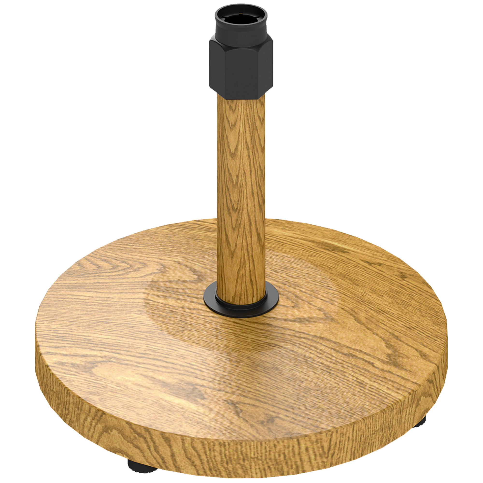 Patio Umbrella Base Holder, Outdoor Umbrella Base With Adjustable Pads, Heavy Duty Patio Umbrella Stand Base For Garden, Poolside, Nature Wood - Image 5