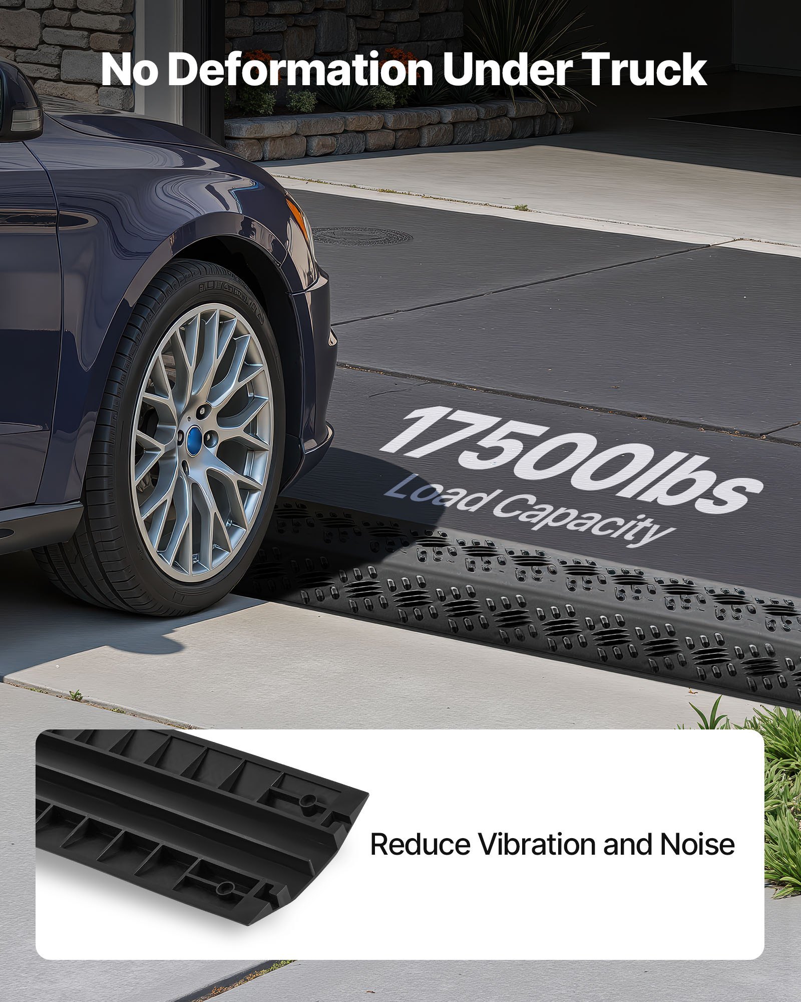 Drop Over Cable Cover, 17,500 Lbs/Axle Load Capacity, Heavy Duty Cable Hose Protector Ramp, Floor Cord Cover, For High Walking Traffic Areas, Indoor, Outdoor, Home, Office, Warehouse, 2 Pack - Image 3