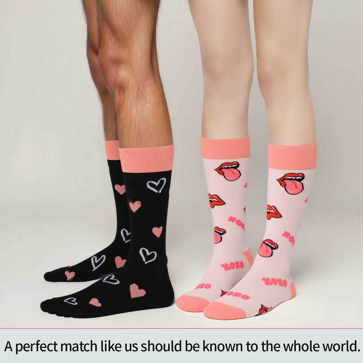Trending Valentine's Day Gift Item 2 Pairs Of Mid-Calf Cotton Socks For Couples Unisex Soft And Cozy Design - Image 9