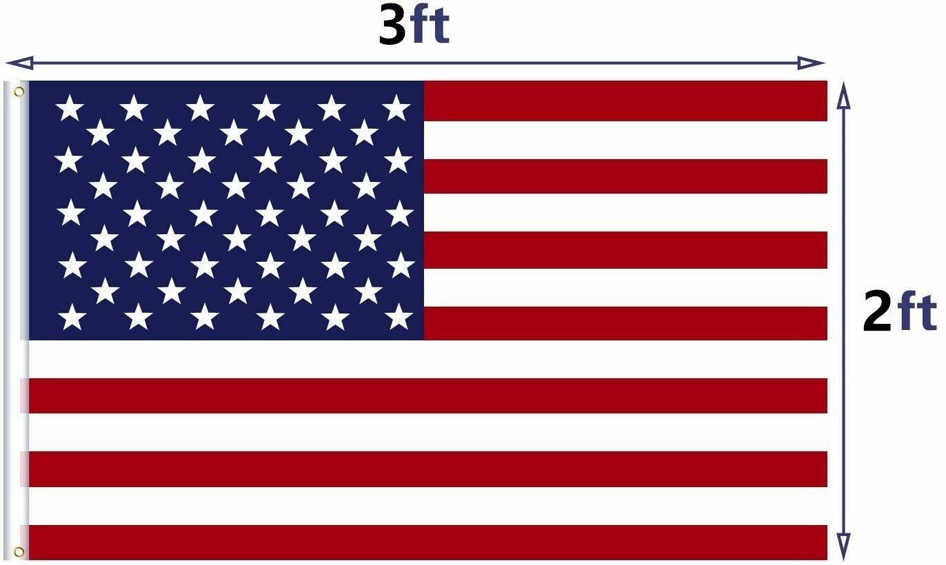 2 X 3 FT American Flag US USA National Double Sided Polyester Brass Grommets 60x90cm Flag - Image 5