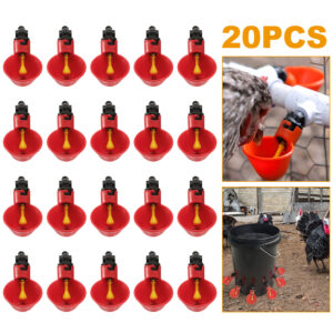 20 Pack Chicken Waterer Automatic Poultry Waterer Chicken Drinker Cups With Mounting Joint For Chicken Poultry