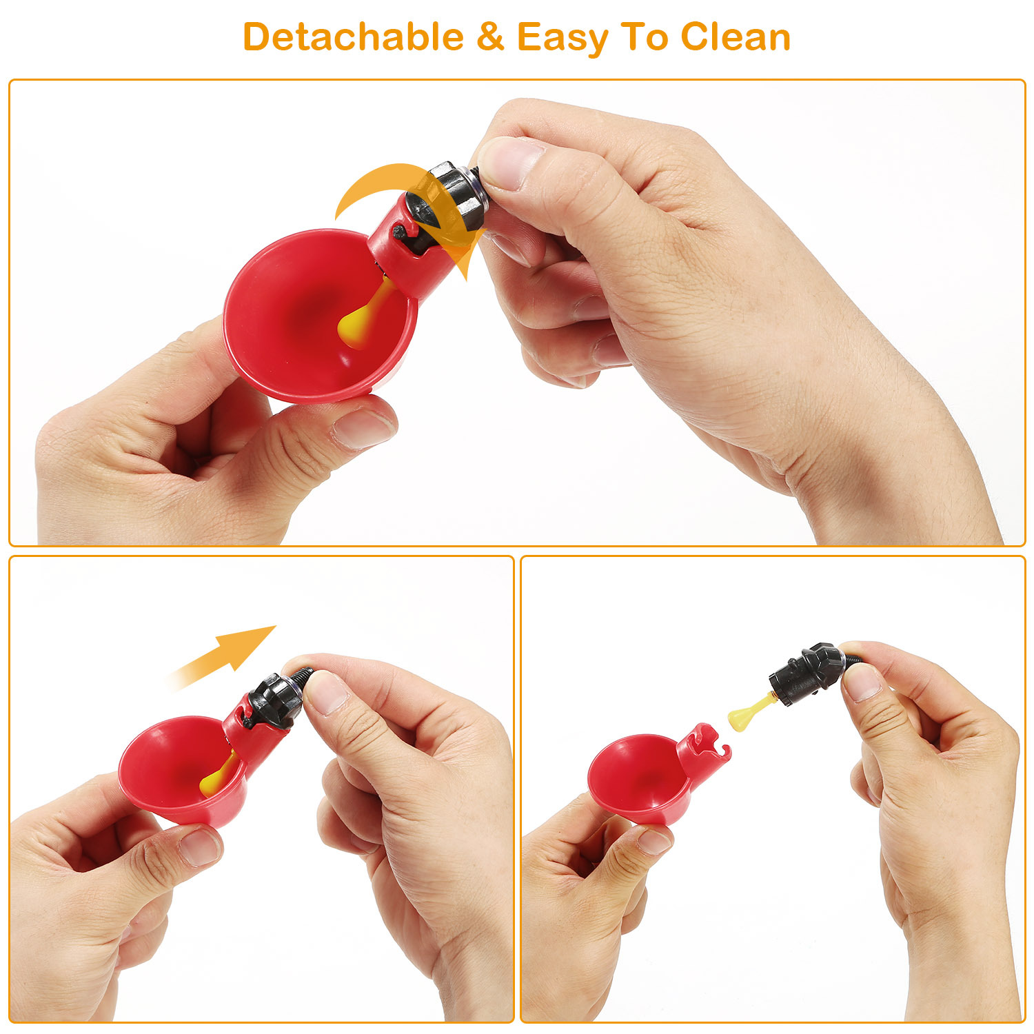 20 Pack Chicken Waterer Automatic Poultry Waterer Chicken Drinker Cups With Mounting Joint For Chicken Poultry - Image 6