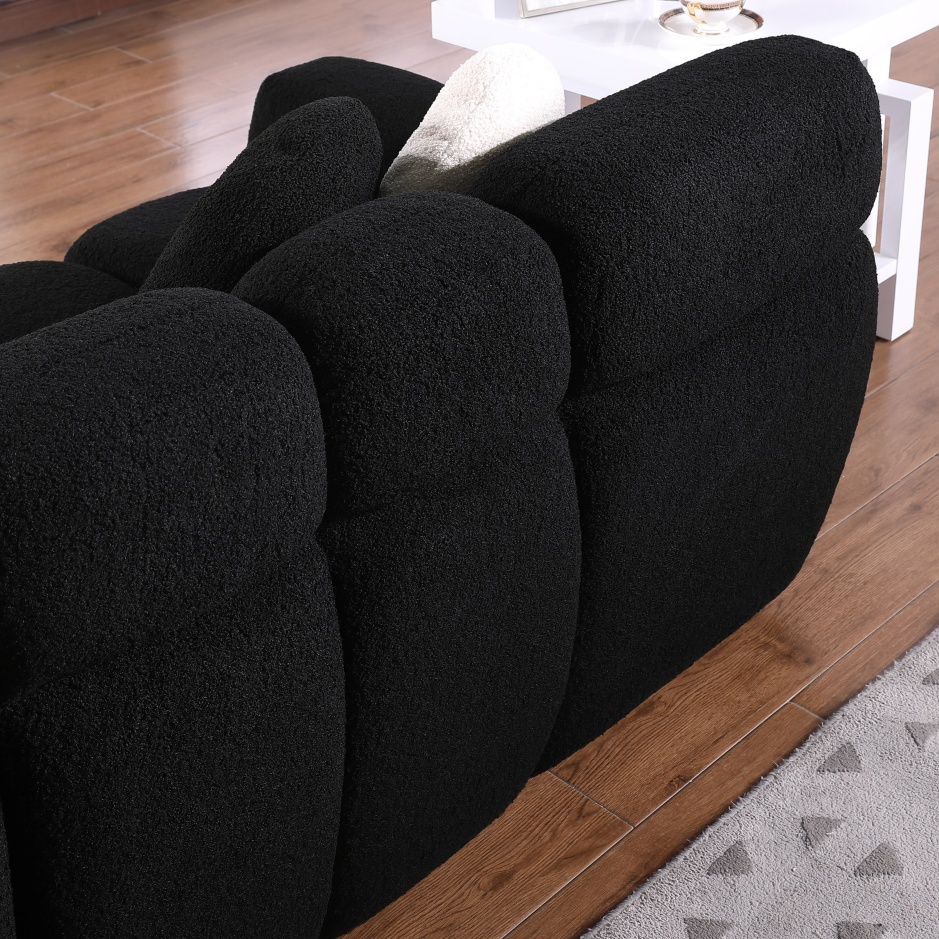 87.4 Length ,35.83inch Deepth ,human Body Structure For USA People, Marshmallow Sofa,boucle Sofa ,3 Seater, Black BOUCLE - Image 10