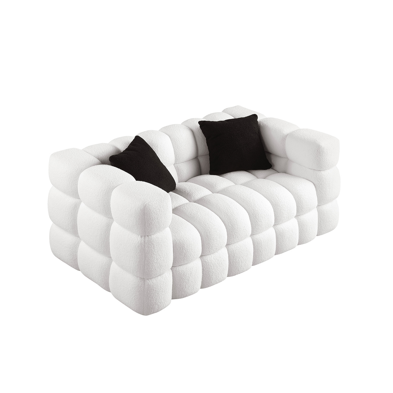 62.2length ,35.83inch Deepth ,human Body Structure For USA People, Marshmallow Sofa,boucle Sofa ,White Color, 2 Seater - Image 10