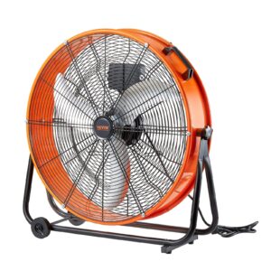 Drum Fan, 24 Inch High Velocity Industrial Shop Fan, Heavy Duty Commercial Use 3-Speed 8600CFM, 360°Adjustable Tilting,0-2h Timer Industrial Floor Fan For Warehouse,Workshop,Factory, Basement