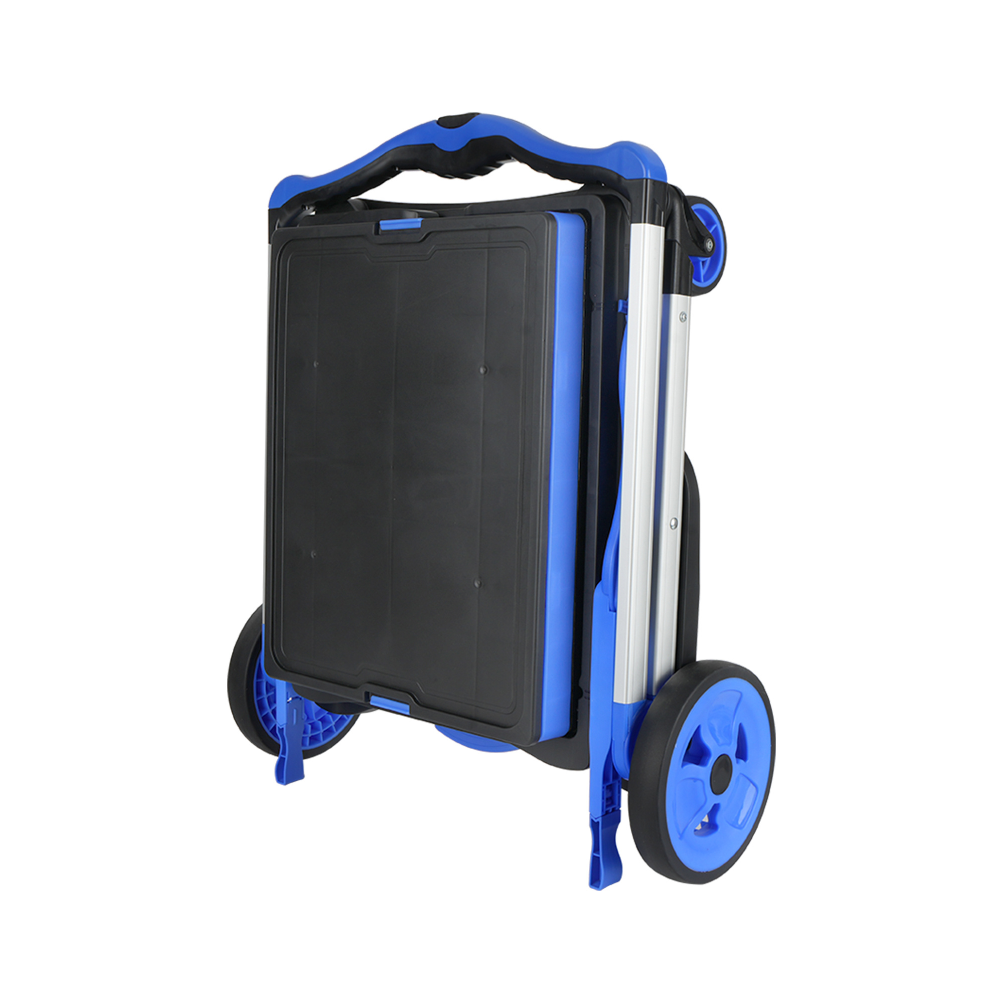 Multi-Use 2-Tier Collapsible Cart With Storage Crate - Foldable Shopping Trolley For Grocery, Warehouse & Supermarket - Image 8