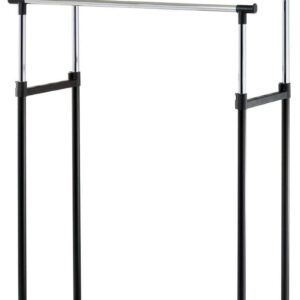 Heavy Duty Metal Dual Rail Clothes Garment Hanging Rack Shelf Display Stand UK