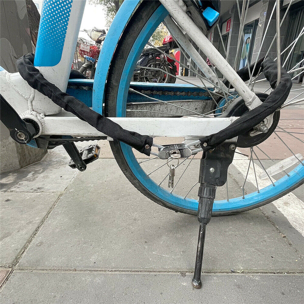 80CM Heavy Duty Steel Strong Motorcycle Bike Outdoor Safety Chain And Padlock Lock UK - Image 4