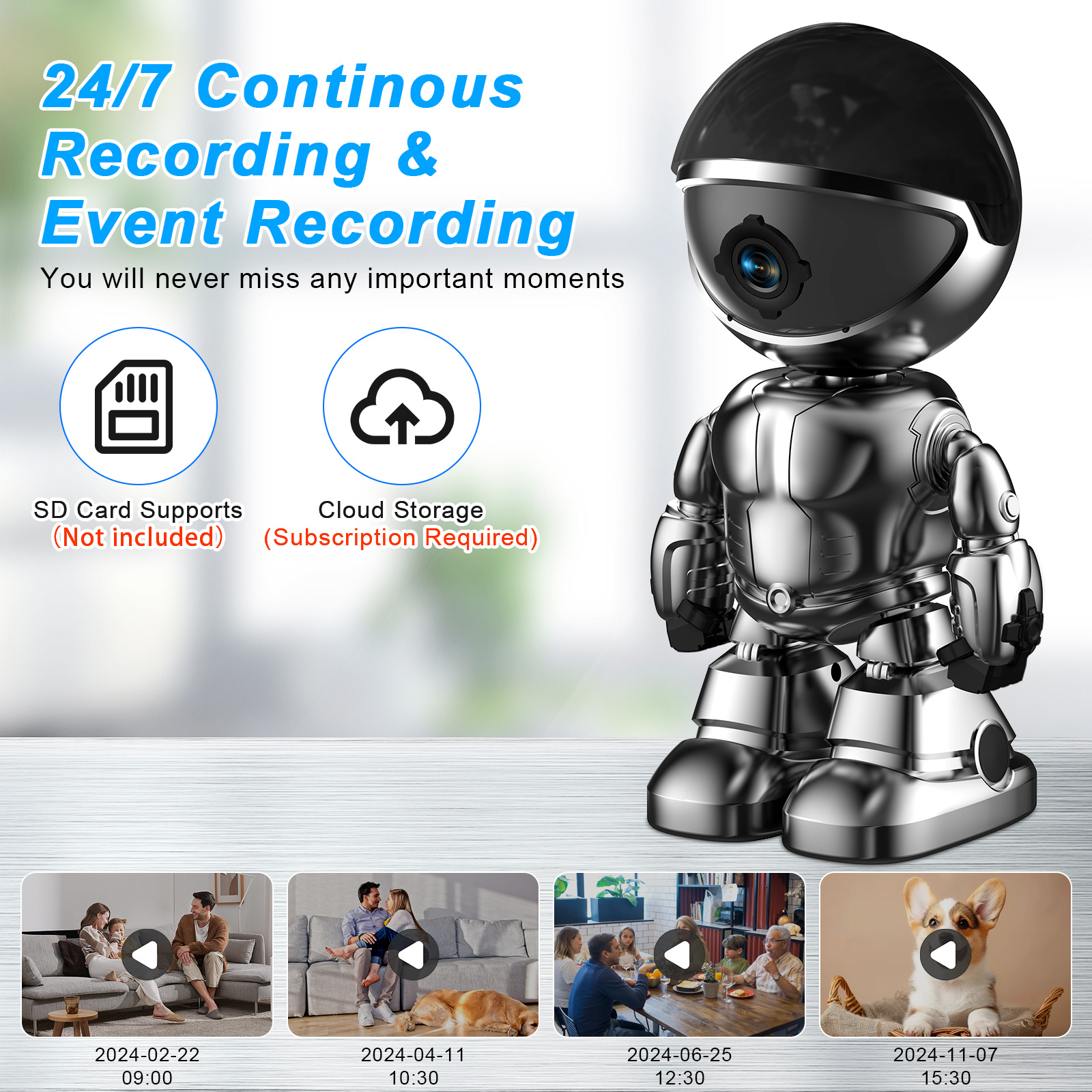 Smart Robot Camera 3MP IP Camera WIFI Robert Network CCTV HD Baby Monitor Remote Control Home Security Camera - Image 5