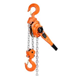 Manual Lever Chain Hoist, 6T 13200LBS Capacity Heavy Duty Come Along, 10FT Lift G80 Alloy Steel Chain With Dual Pawl Mechanical Brake,360°Rotating Hooks, For Warehouse Construction Garage