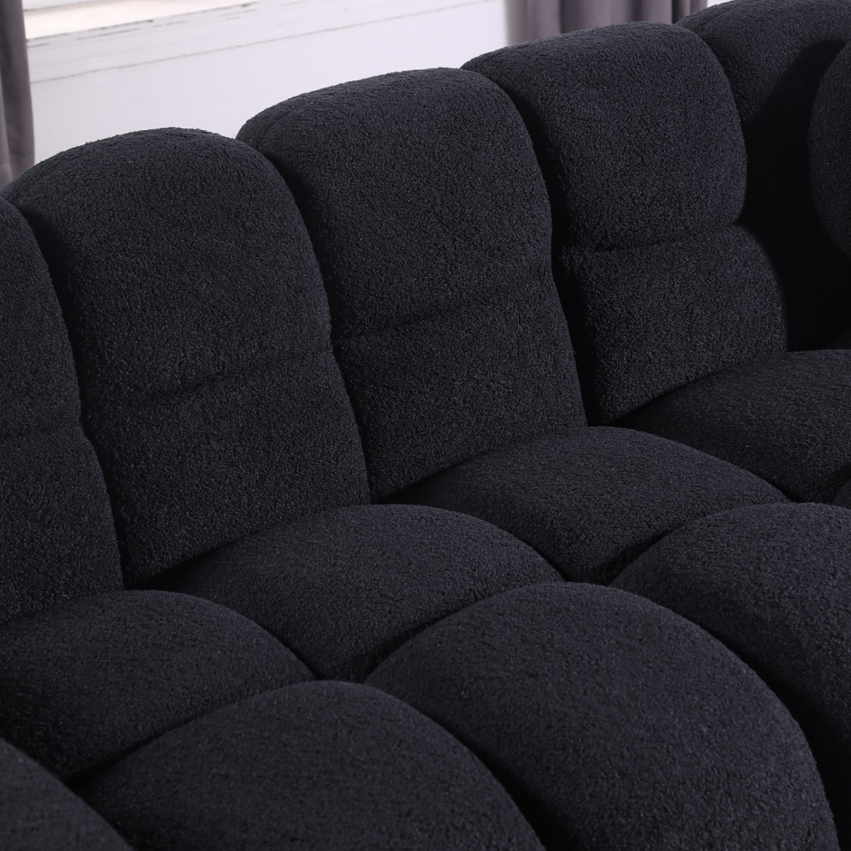 87.4 Length ,35.83inch Deepth ,human Body Structure For USA People, Marshmallow Sofa,boucle Sofa ,3 Seater, Black BOUCLE - Image 6