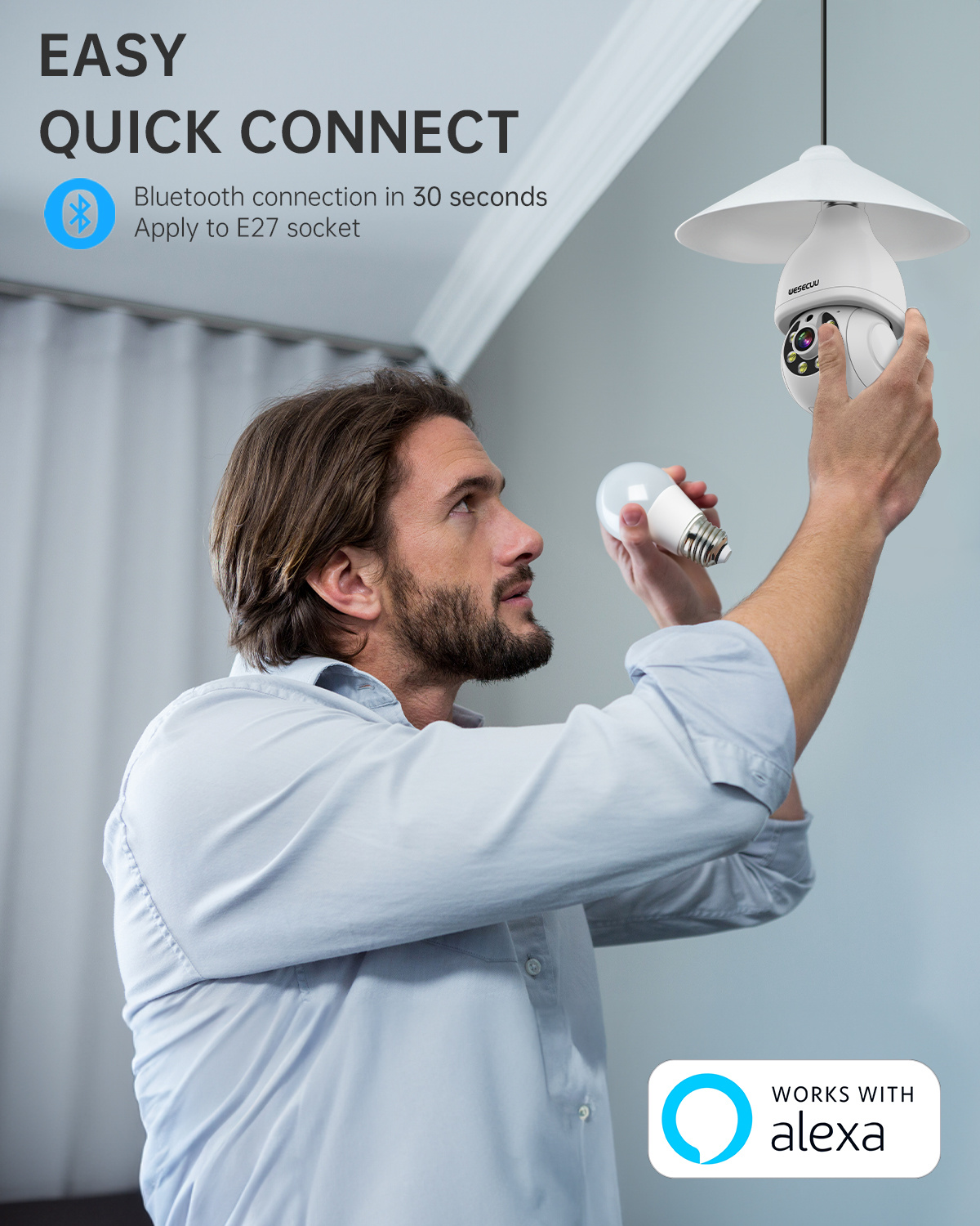 1080p Ptz E27 Socket Bulb Camera 360 Degree Cmos Sensor Network Camera Cctv Security Light Bulb Camera - Image 5