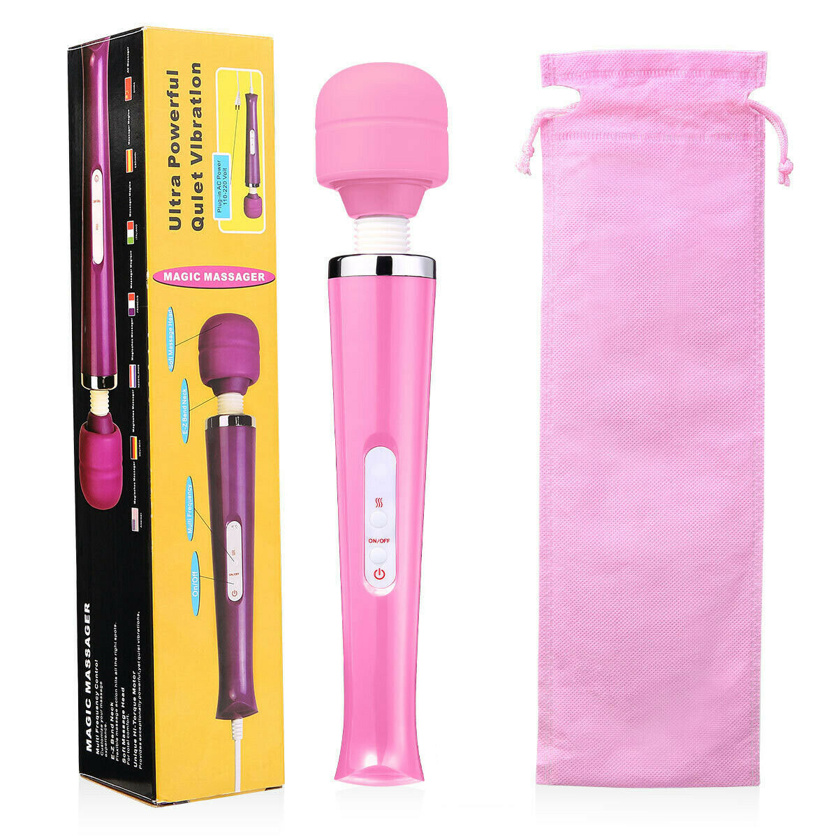 20 Speed Magic Massager Wand Full Body Pain Powerful Waterproof 10 Vibration Mode Massage Vibration UK Plug - Image 5