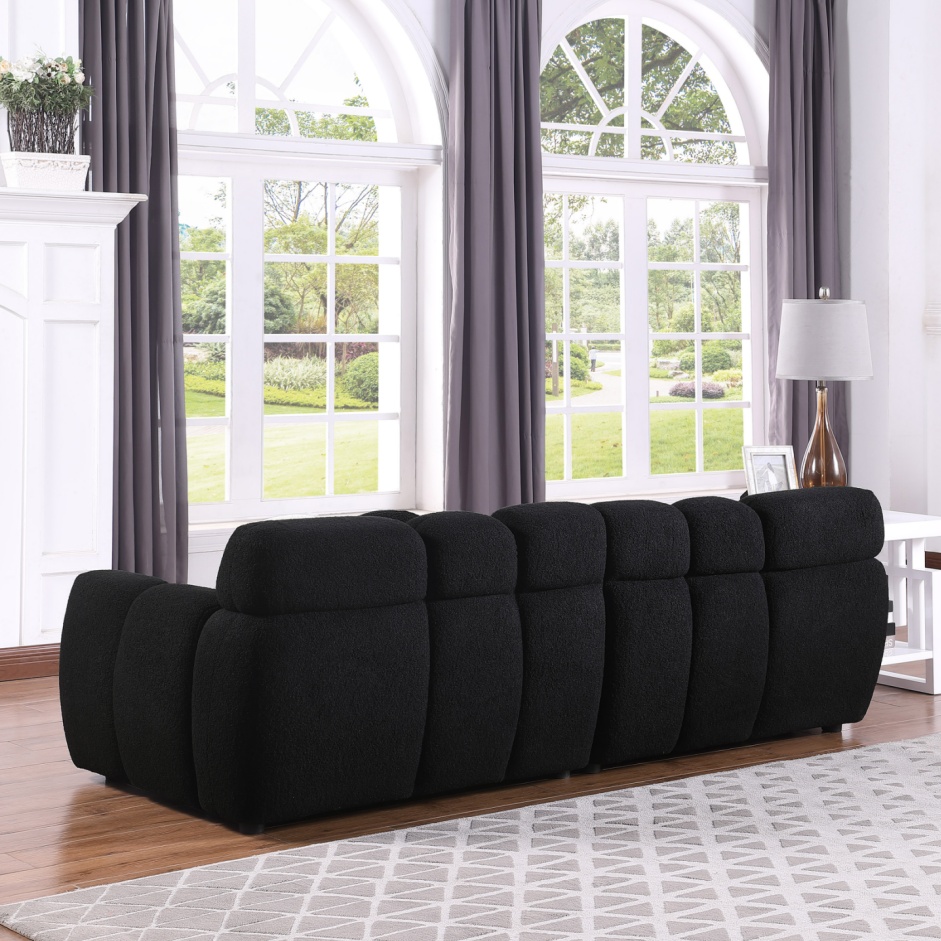 87.4 Length ,35.83inch Deepth ,human Body Structure For USA People, Marshmallow Sofa,boucle Sofa ,3 Seater, Black BOUCLE - Image 9