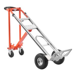 4 In 1 Hand Truck, 1000 Lbs Load Capacity For 4-Wheel Mode, Convertible Hand Truck Dolly With Non-Slip Handle & Wheels, Aluminum Alloy Portable Trolley Dolly For Moving Home, Office, Warehouse