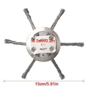 6 Grass Strimmer Head Trimmer Brush Steel Wire Wheel Garden Weed Trimmer UK