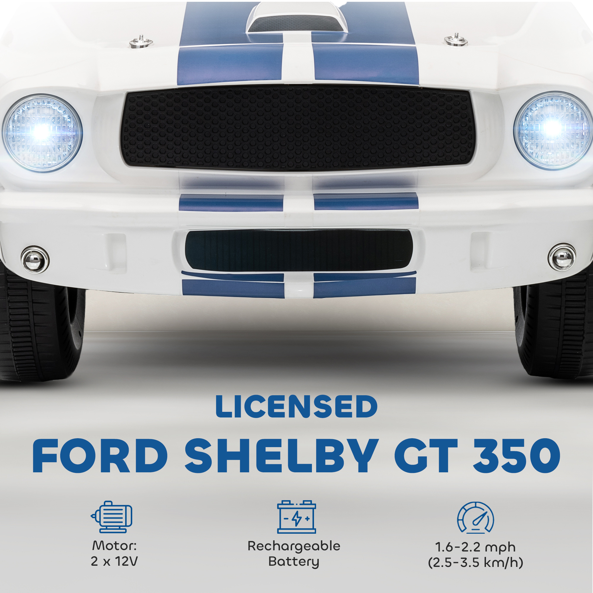 Ride On Car With Remote Control, Adjustable Speed, MP3, Smooth Start, LED Lights, White - Image 3