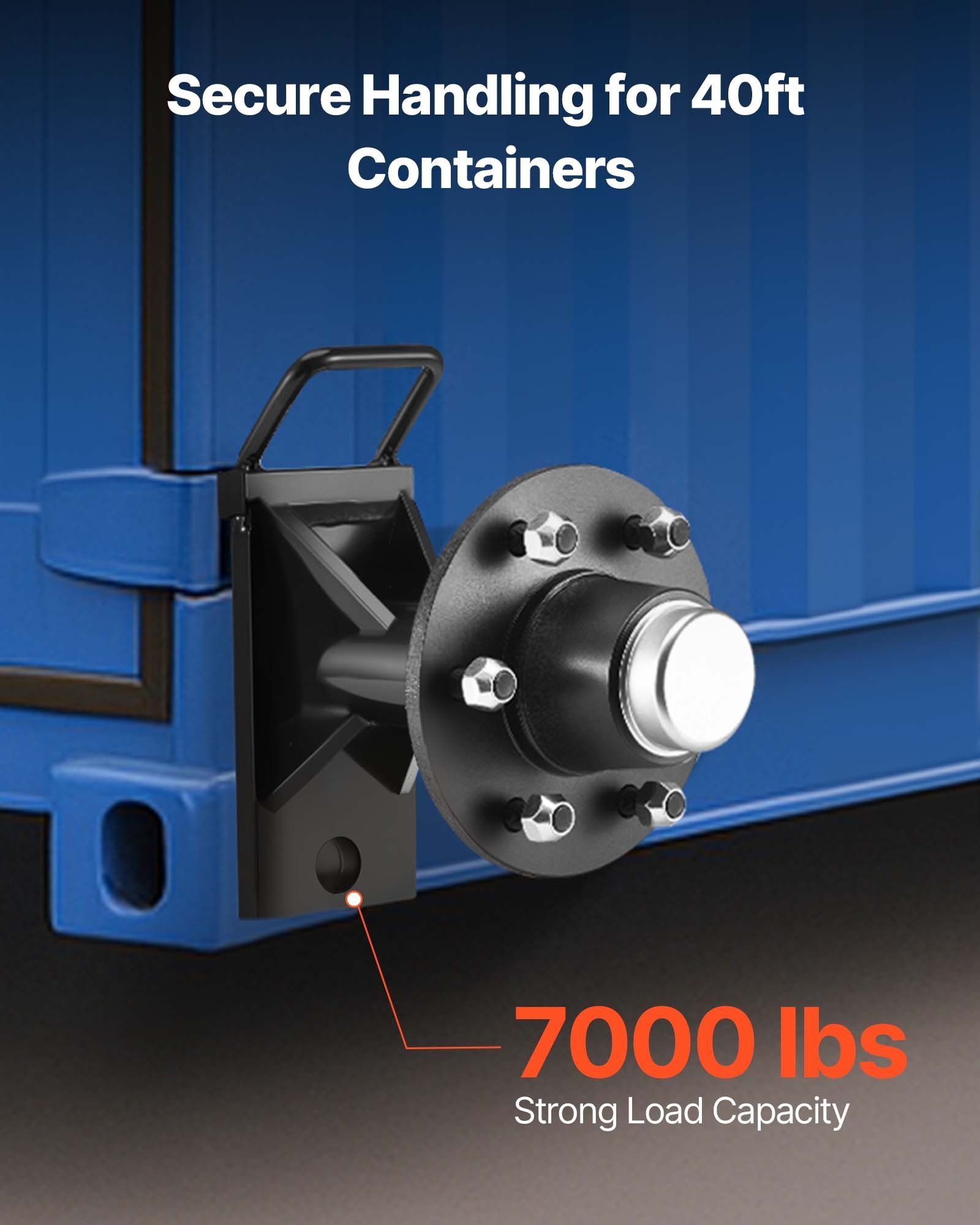 Shipping Container Wheels 6-Lug Wheels Kit, Heavy Duty Shipping Container Axle With Ratchet Tie Down-Moves 20 Ft - 40 Ft, Secure Transport For Dock, Warehouse, Construction Site, Black - Image 3