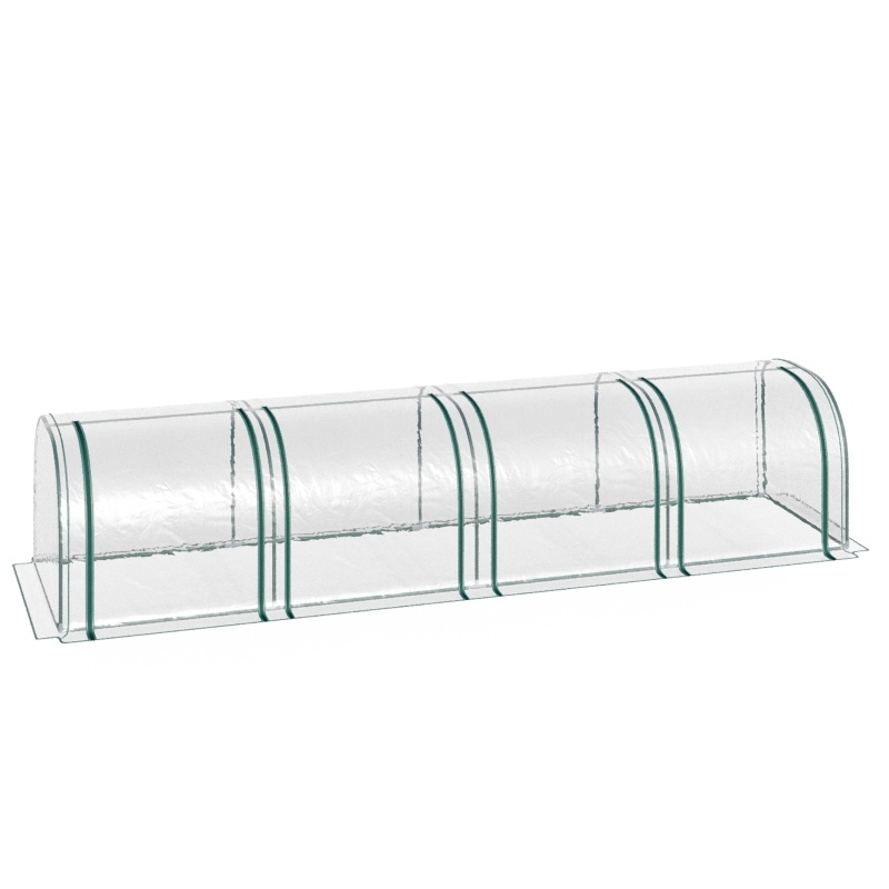 Portable Tunneled Greenhouse With 4 Zippered Doors, Water UV Fighting PVC Cover - Image 2