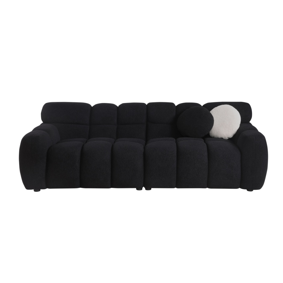 87.4 Length ,35.83inch Deepth ,human Body Structure For USA People, Marshmallow Sofa,boucle Sofa ,3 Seater, Black BOUCLE - Image 4