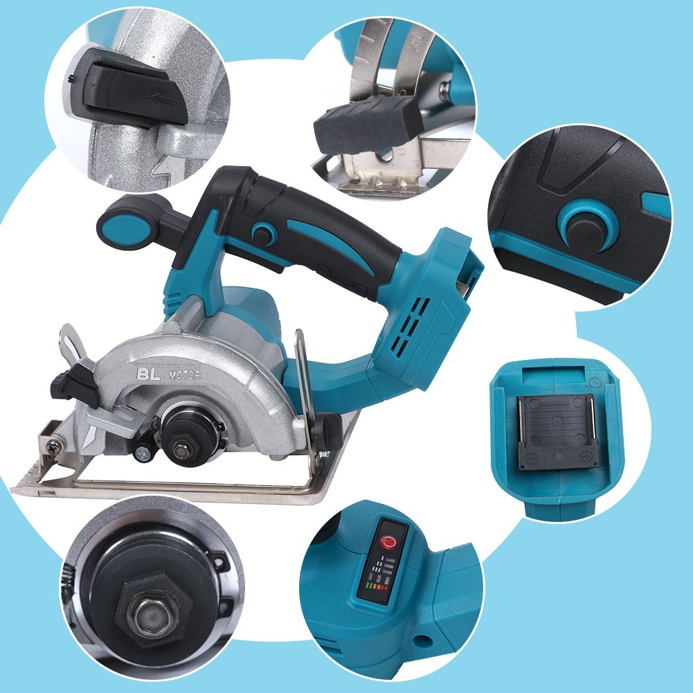 For 18V Battery 5 Cordless Circular Saw 125mm Brushless Wood Tile Saw UK - Image 2