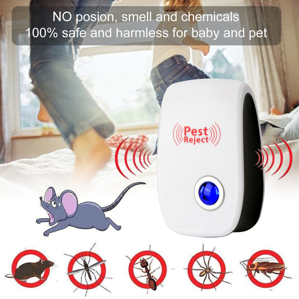 4X Ultrasonic Pest Control Repeller UK Plug-in Reject Rat Mouse Mice Spider