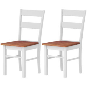 Farmhouse Dining Table Chairs, Set Of 2 Rubber Wood Kitchen Table Chairs With Open Back For Living Room, Light Gray