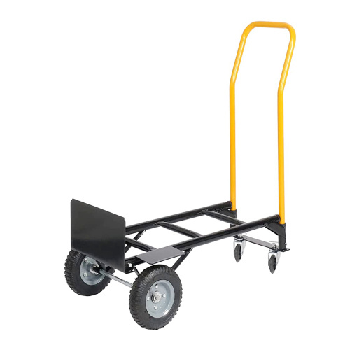 Hand Truck Dual Purpose 2 Wheel Dolly Cart And 4 Wheel Push Cart With Swivel Wheels 330 Lbs Capacity Heavy Duty Platform Cart For Moving Warehouse Garden Grocery - Image 5