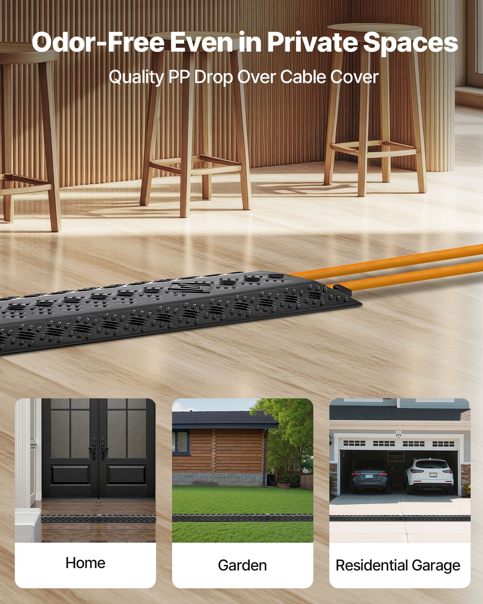 Drop Over Cable Cover, 17,500 Lbs/Axle Load Capacity, Heavy Duty Cable Hose Protector Ramp, Floor Cord Cover, For High Walking Traffic Areas, Indoor, Outdoor, Home, Office, Warehouse, 2 Pack - Image 4