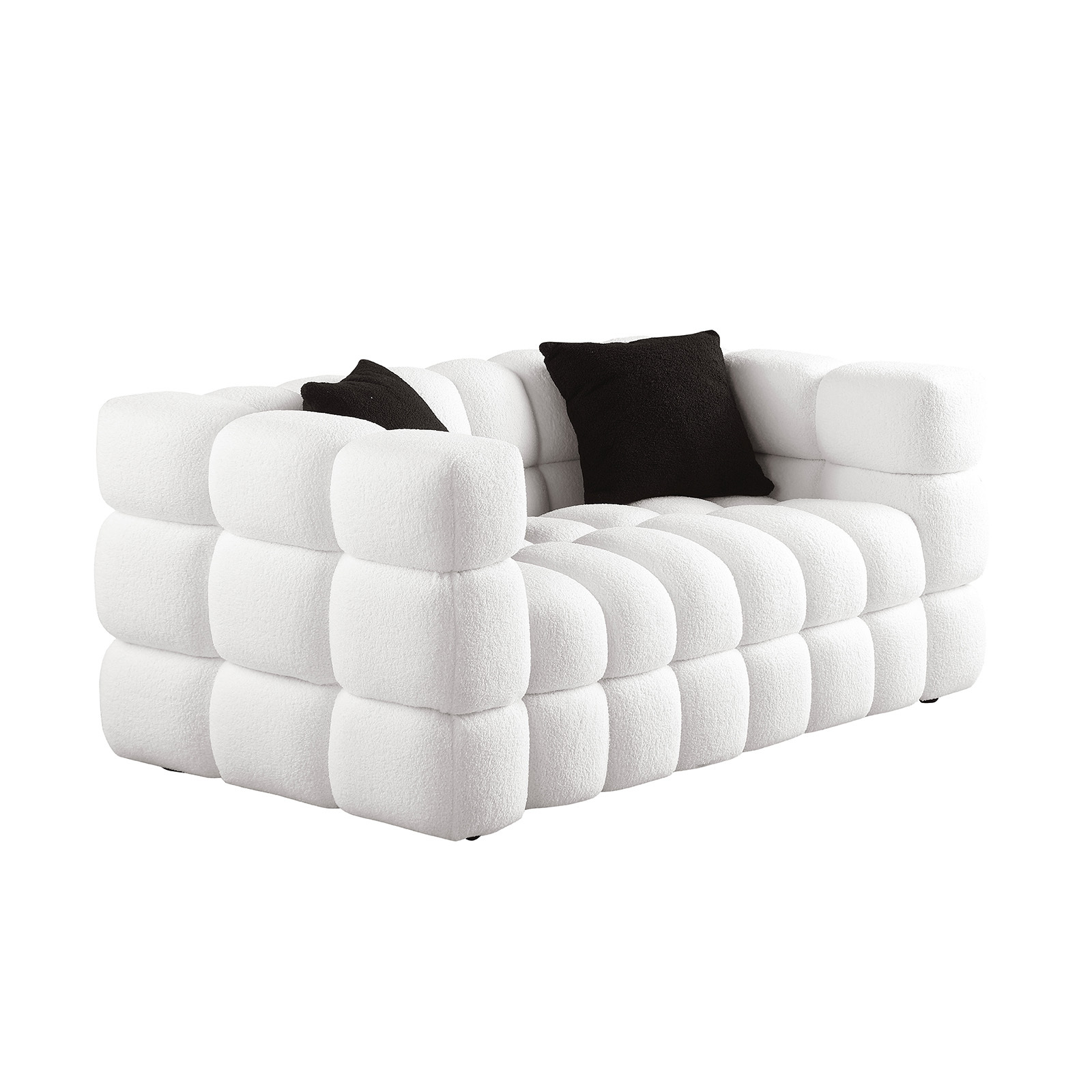 62.2length ,35.83inch Deepth ,human Body Structure For USA People, Marshmallow Sofa,boucle Sofa ,White Color, 2 Seater - Image 3