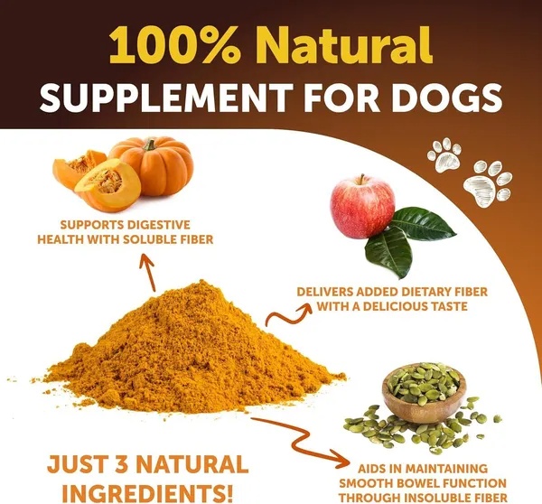 Pumpkin Powder For Dogs Digestive Support 16 OZ Fiber Supplement For Constipation For Gut Healthy Skin Digestion Glands Firm Stool Poop Anti Diarrhea Gas Relief Made In USA - Image 2