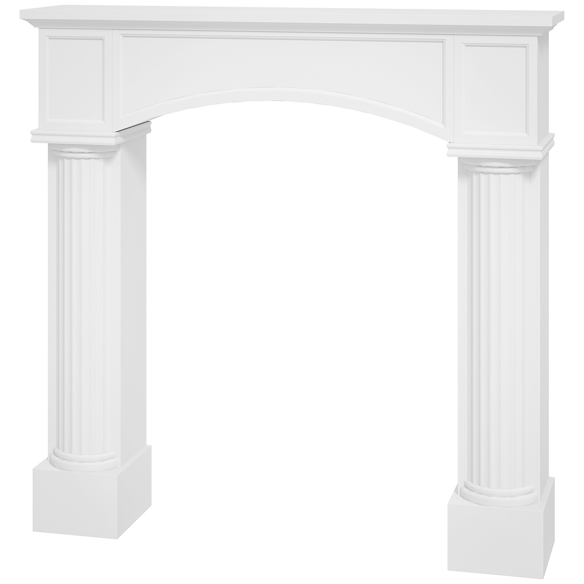 Modern Fireplace Mantel, Freestanding Fireplace Surround For Electric Fireplaces, 43.3 W X 39.8 H, White