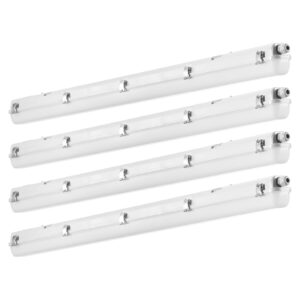 4FT LED Vapor Tight Light, 60W, 7400LM Vapor Proof Light Fixture With 5000K IP65 Waterproof, For Outdoor Semi-Outdoor Cold Environments Parking Lot Warehouse Walk-In Freezer Car Wash, 4-Pack