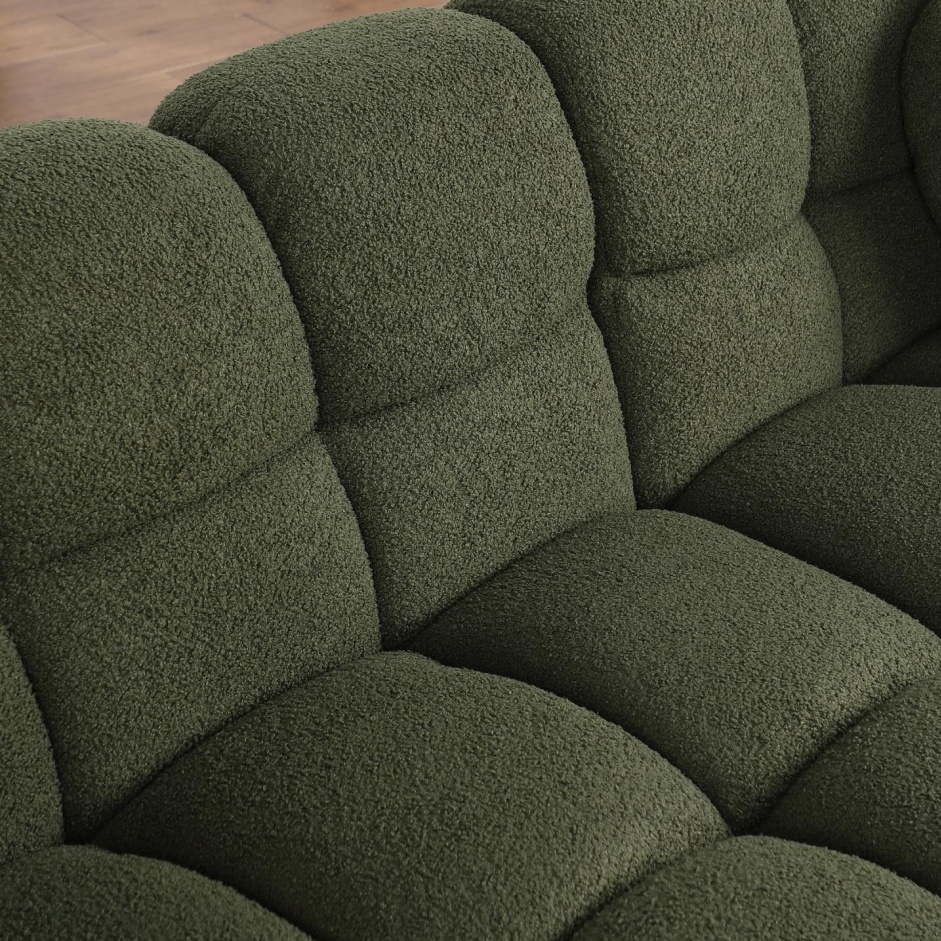 87.4 Length ,35.83inch Deepth ,human Body Structure For USA People, Marshmallow Sofa,boucle Sofa ,3 Seater, OLIVE GREEN BOUCLE - Image 4