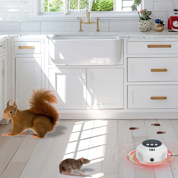 360° Ultrasonic Mice Repellent Indoor Rodent Repeller Rat Squirrel Rodent Chaser With 3 Modes 2 Strobe Lights For Kitchen Warehouse - Image 3