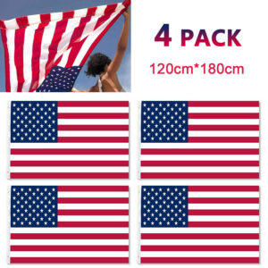 American Flags For Outside 4X6 FT USA Flag - Premium US Flag 120X180cm Heavy Duty Outdoor Large Nylon Flag Stars With Brass Grommets