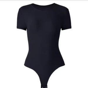 USA Warehouse Shipping Going Out T Shirt Tops Second-skin Feel Recycle Shapewear Crew Neck Short Sleeve Bodysuit For Women