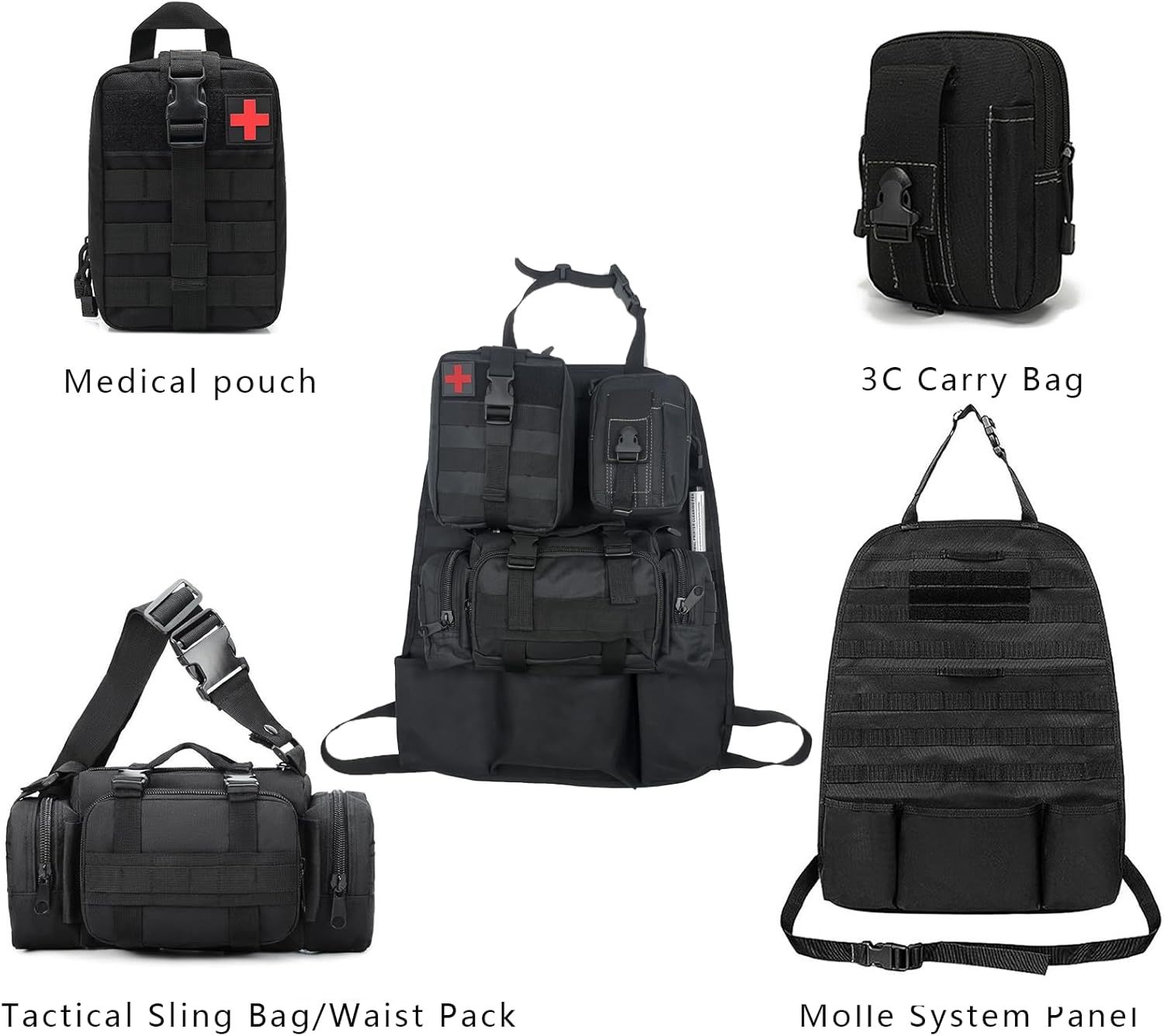 2 Set-Storage Bag, Back Seat Organizer With 3 Detachable Pouches, Tool Room, Warehouse, Outdoor Activity Use - Image 5