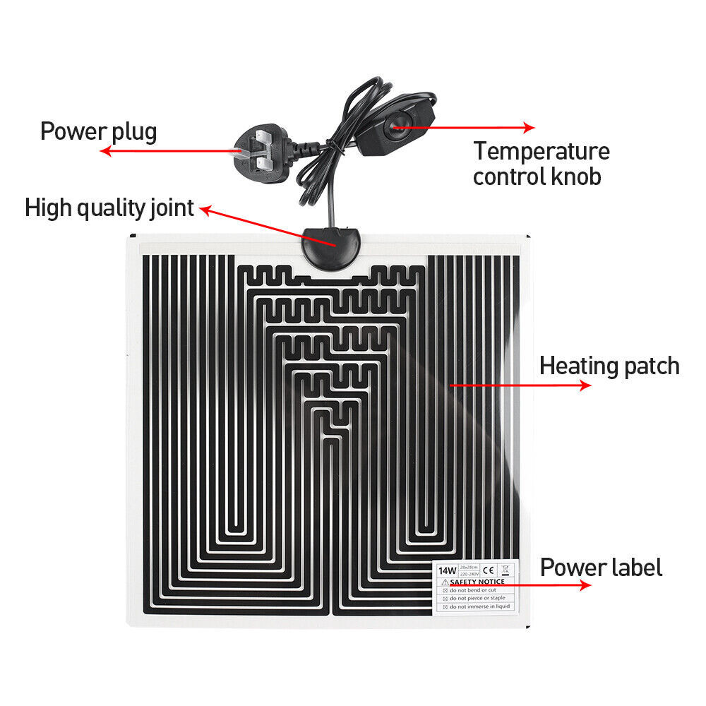 Reptile Vivarium Heat Mat Heating Warm Heater Pad With Thermostat Controller UK - Image 9