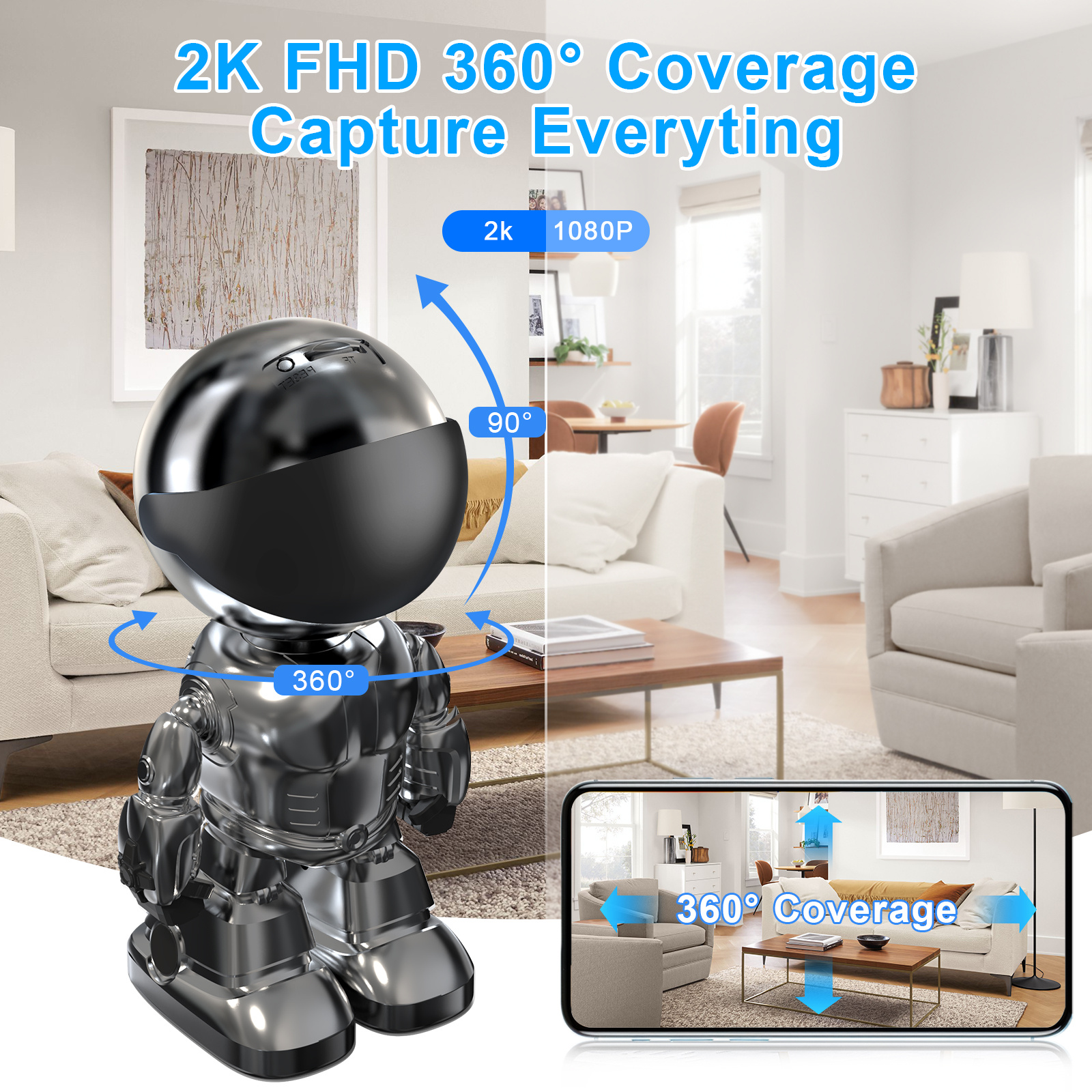 Smart Robot Camera 3MP IP Camera WIFI Robert Network CCTV HD Baby Monitor Remote Control Home Security Camera - Image 2