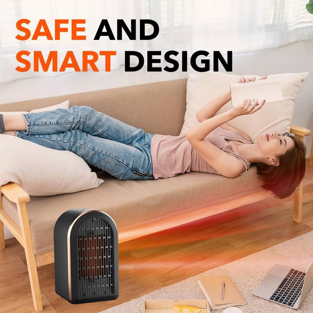 Electric Portable Space Heater 1200W Small Ceramic Fan Heater Low Energy UK Plug - Image 9